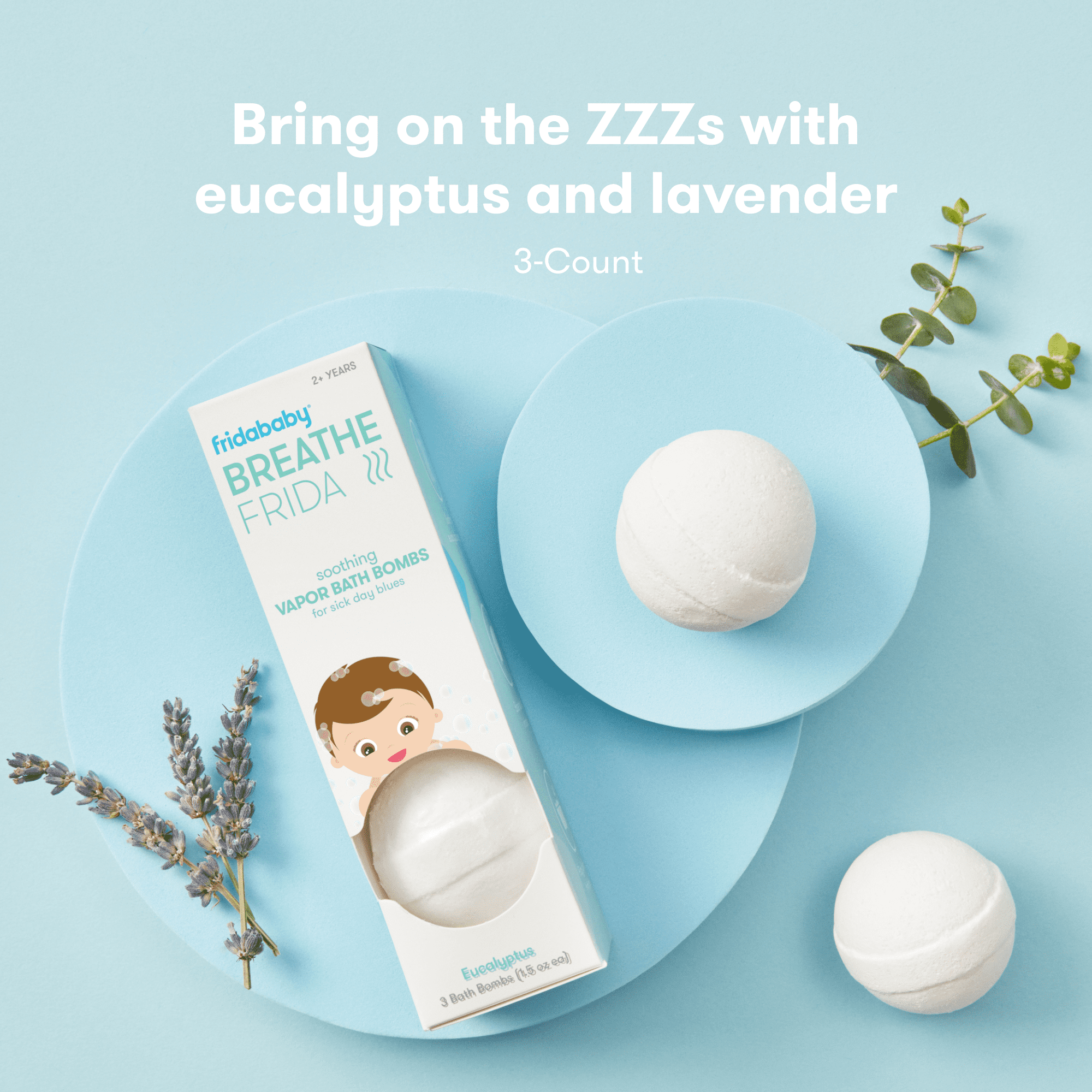 Frida Baby Breathe Frida Eucalyptus Vapor Rub Bath Bombs for Nasal Congestion