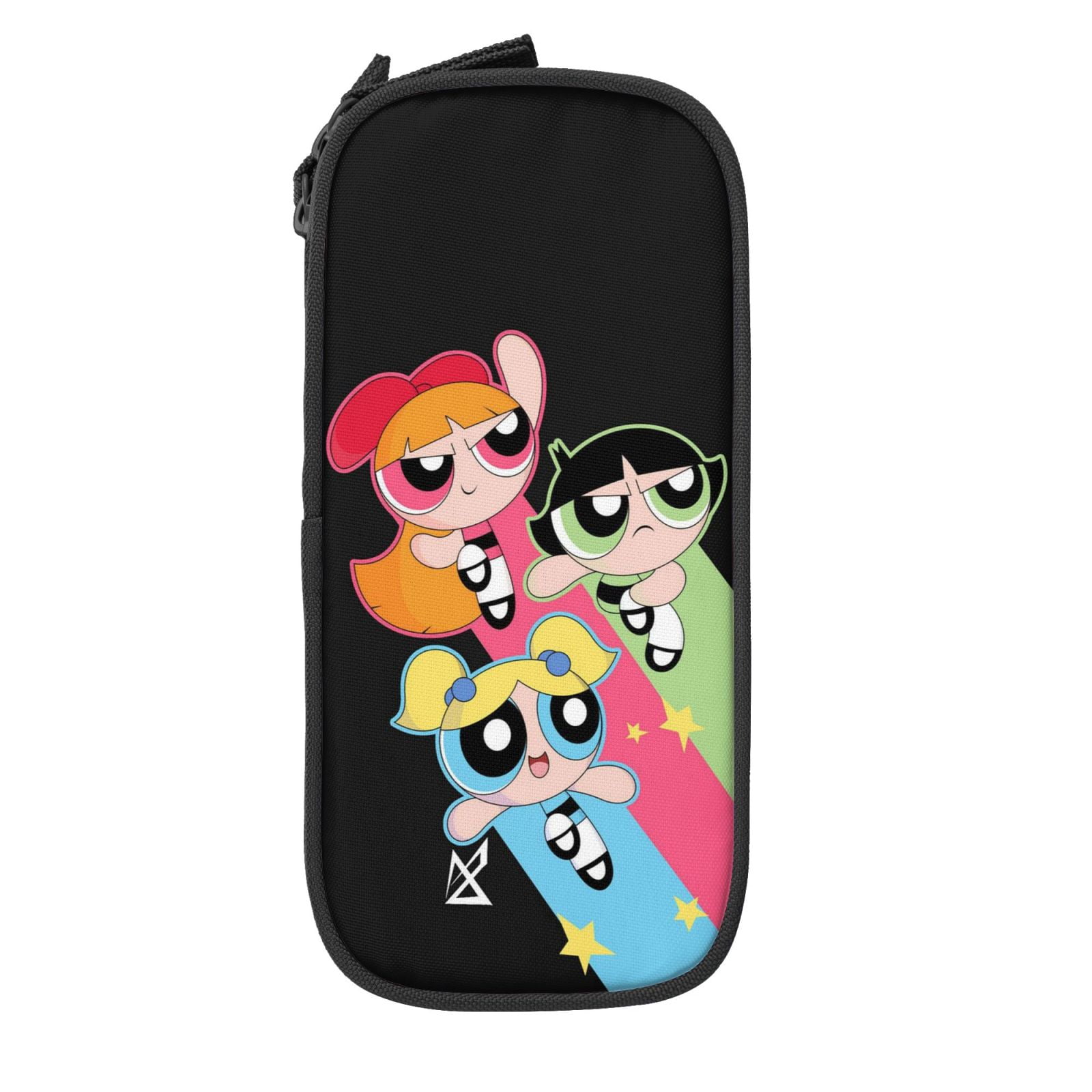 The Powerpuff Gi-rls Pencil Case Large Capacity Pencil Pouch Penbag Office Stationery Organizer Travel Makeup Bag Black