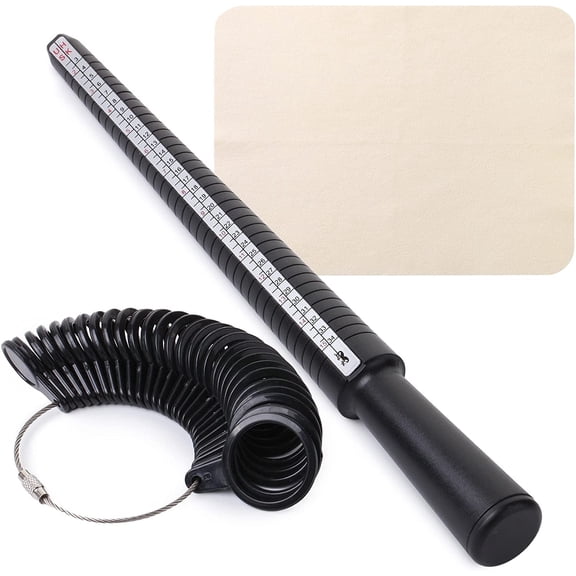Mr. Pen- Ring Sizer Measuring Tool Set, Ring Sizer Guage & Plastic Ring Mandrel with 1 Polishing Cloth