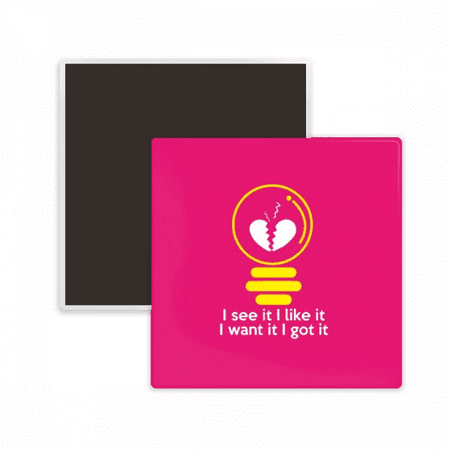 

English Classic Emotional Lyrics Get Square Ceracs Fridge Magnet Keepsake Memento