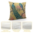 thumbnail image 4 of JEUXUS  Throw Pillow Covers Vintage Watercolor with Peacock On Tree Cherry Flowering Trees with Flowers Yellow Colorful Bird Decorative Square Pillowcases Cushion Cover, 4 of 5