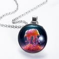 thumbnail image 2 of Jellyfish Stunning Glass Circular Pendant Necklace - Women's Necklaces, 2 of 5