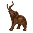 thumbnail image 3 of Elephant Statues Sculptures Desk Table Centerpiece Decors Art Works Resin Figurines for Tabletop Cabinet Farmhouse Dining Room Housewarming Brown, 3 of 9