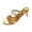Gold, variant on Slippers Ndbuld Women's Fashionable And Casual Summer Comfortable And Breathable Sequin Rhinestone Fashionable Thin Heel Two-Way High-Heeled Slippers