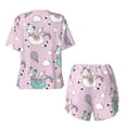 thumbnail image 5 of Picia Llama Unicorn and Rainbow Pajamas Sets for Women Soft Short-Sleeved Pjs with Lounge Shorts Two Piece Sleepwear-Small, 5 of 9