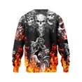 thumbnail image 5 of Broave Men's Halloween Skull Graphic Crewneck Sweatshirt, All Over Print Long Sleeve Casual Pullover Top, Gothic Skeleton Crew Neck Sweatshirt for Daily Wear & Halloween Party Outfit, 5 of 6