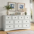 thumbnail image 3 of White Dresser for Bedroom, Modern Farmhouse Wide 10 Drawer Dresser, Chest of Drawers for Living Room, Entryway and Hallway, 3 of 7