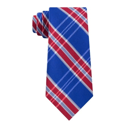 TOMMY HILFIGER Mens Navy Tartan Plaid Vincent Plaid Classic Neck Tie