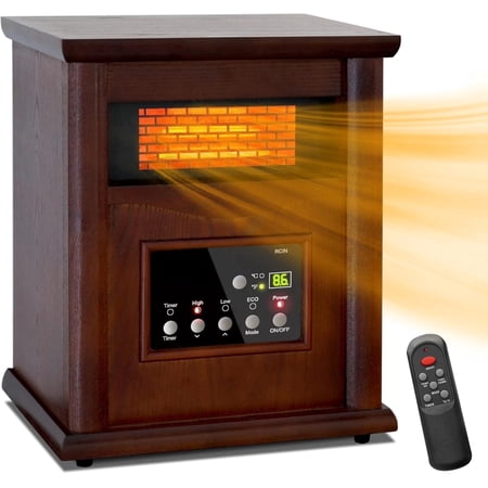 Ecotronic 1500W Electric Infrared Space Heater, Remote Control,3 Heat Settings, Tip-Over & Overheat Protection, for Indoor use