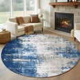 thumbnail image 3 of Abstract Mottled Texture Round Area&nbsp;Rug 6ft Vintage Blue Gary Gradient Non-Slip&nbsp;Washable Circle Rugs Soft Felt Indoor Floor Mat for Bedroom Kitchen Living Room Bathroom, 3 of 9
