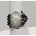 thumbnail image 5 of Size 8, White Fire Opal Flower Ring, 5 of 7