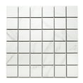 thumbnail image 3 of The Tile Life Monarch 2" x 2" Calacatta Matte Porcelain Mosaic Floor and Wall Tile, 1 Sheet, 3 of 12