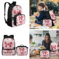 thumbnail image 2 of Yspwyqan Kids Backpack Set for Elementary Middle School, Strawberry Pink Spot Cow Backpack Set with Lunch Box Water Bottle Bag, Lightweight Fits 14 Inch Laptop Double Zipper Daypack, 2 of 7
