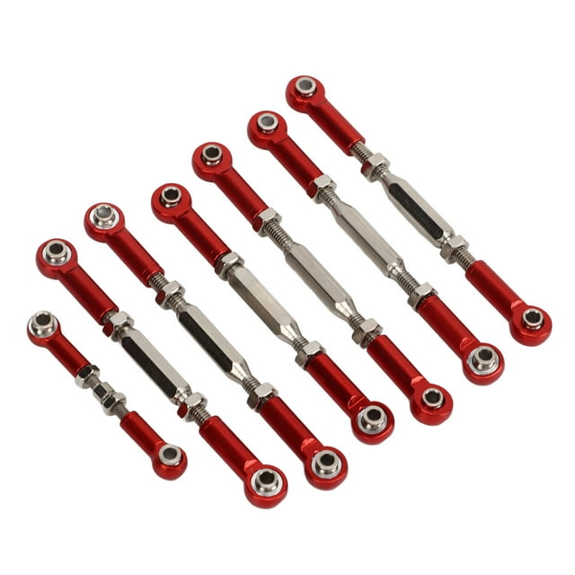 RC Car Tie Rods, High Accuracy RC Tie Rod Full Set Wear Resisting Excellent Buffering CNC Machining Adjustable Length With Thread For Outdoor Blue,Red,Dark Blue