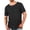 Black, variant on BRGZLK Men's Linen T-Shirts Solid Color Crewneck Short Sleeve Lightweight Loose Basic Tees Casual Plain Tops with Pocket for Summer White M