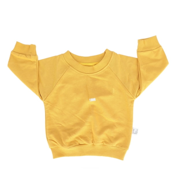 Baby Long Sleeve Baby Sweatshirt Long Sleeve Fashionable Boy Girl Pullover Sweatshirt For Travel For School For Outdoor Yellow