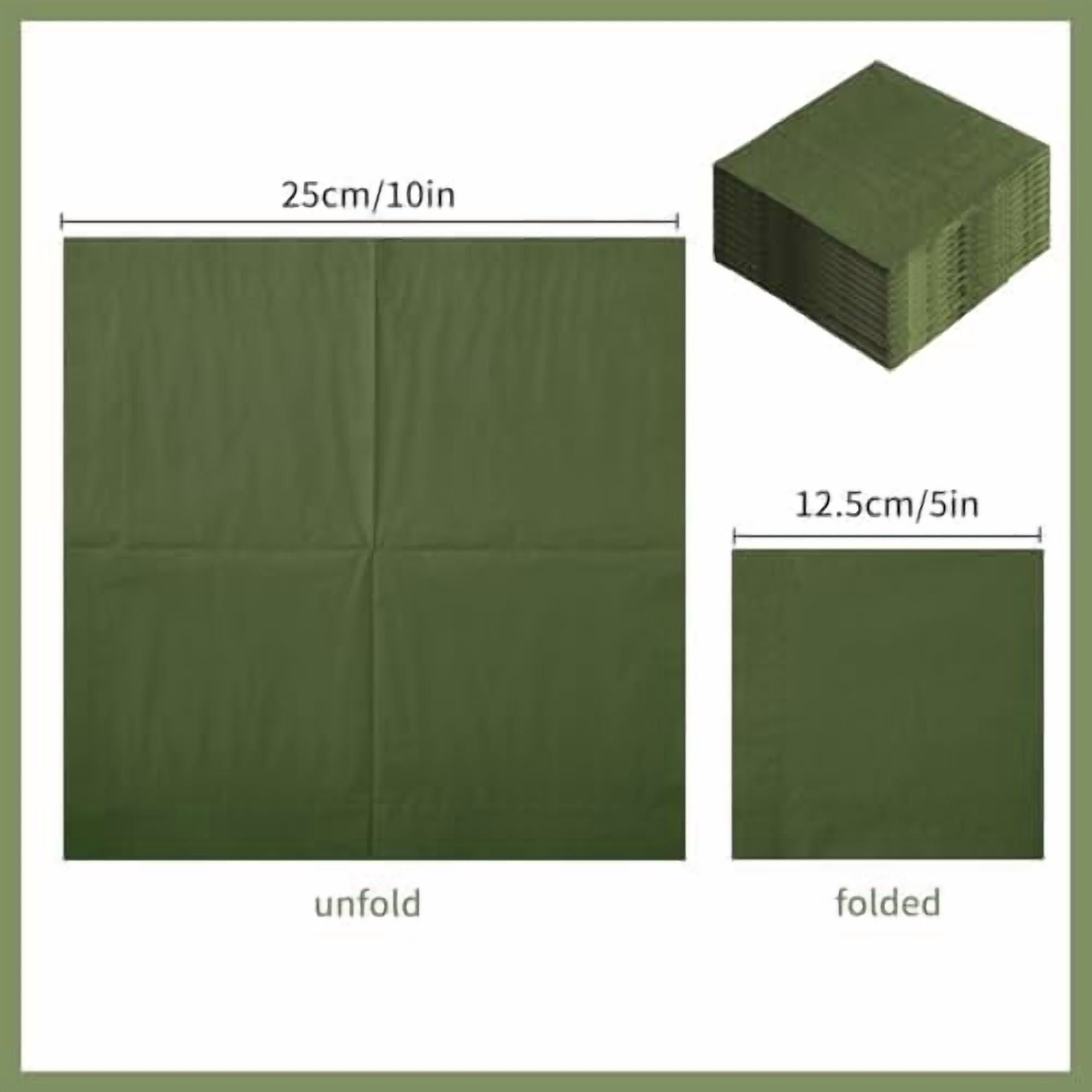 200 Pack Cocktail Napkin 2-Ply Dessert Napkins Folded 5 x 5 Inches Disposable Napkins for Dinner Wedding Birthday Party Bridal Anniversary Reception Event (200, Green)