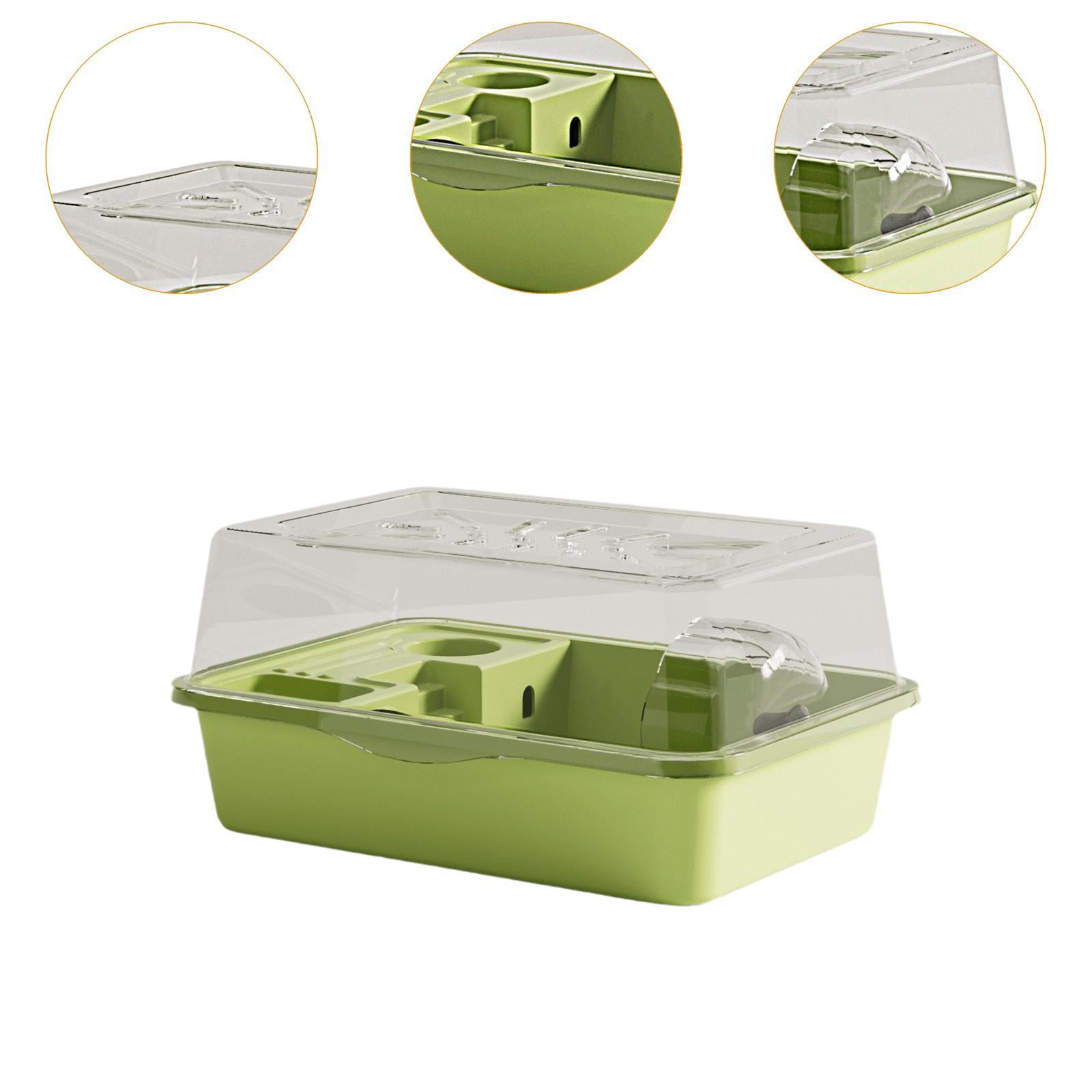 balikha Large Hamster Cage Exercise Playing House Transparent Ventilation Small Animal Cage Hamster Enclosure for Guinea Pigs Gerbils green