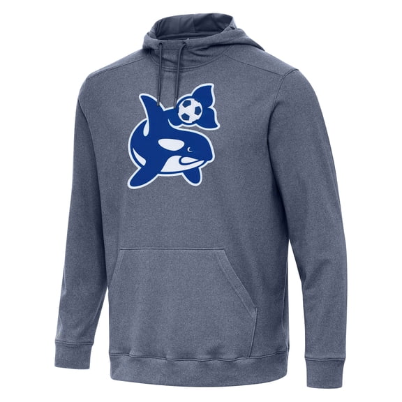 Men's Antigua  Heather Navy Seattle Sounders FC Cloud Pullover Hoodie