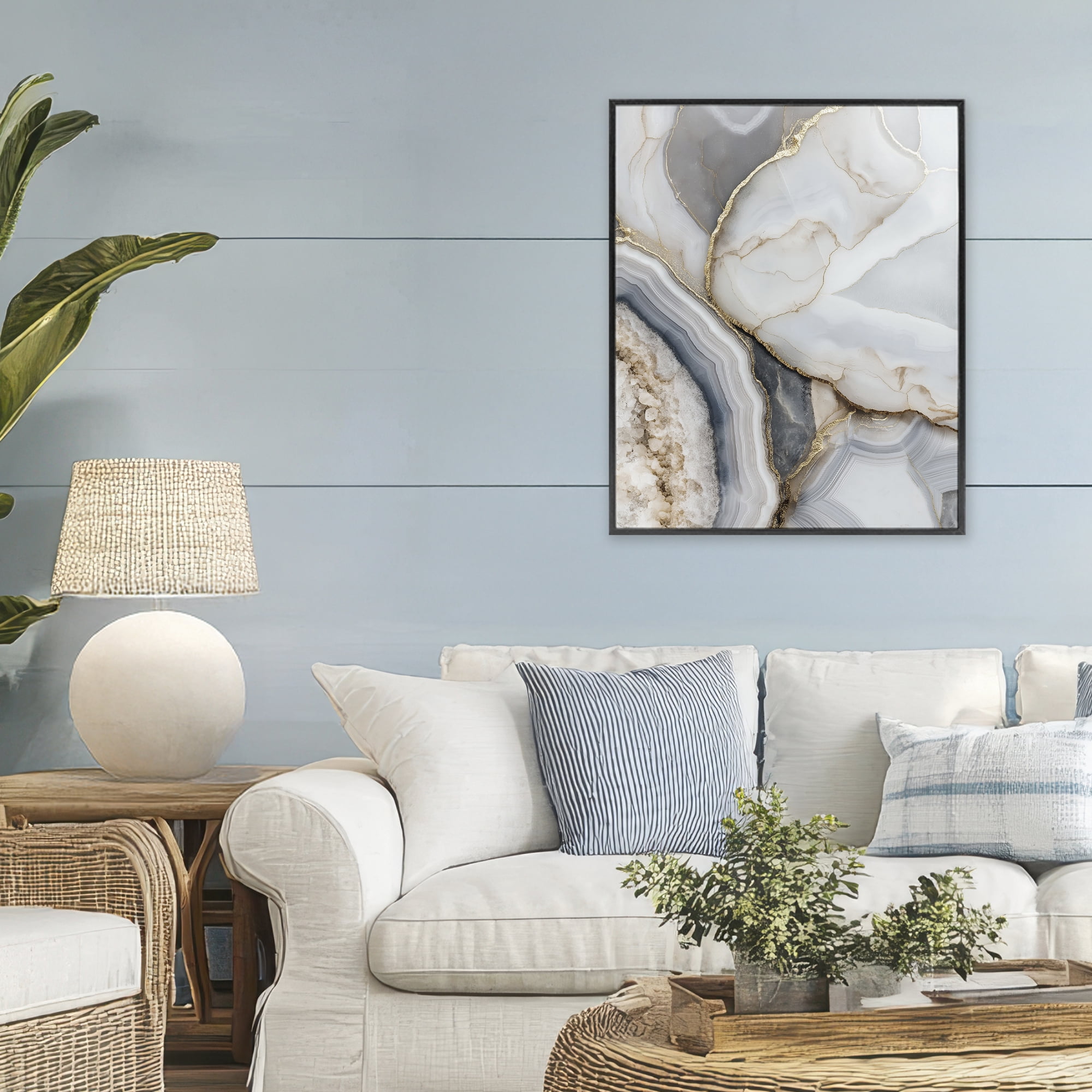 Stupell Industries Mineral Elegance Granite Black Framed Giclee Art, design by Svetlana Aleynikova