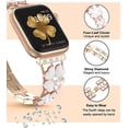 thumbnail image 2 of Compatible con Apple Watch Band 38 mm 40 mm 41 mm Mujer, Pulsera de Metal Correa de Pulsera para iWatch Series 7 6 SE 5 4 3 2 1, Oro Rosa/Blanco, 2 of 5