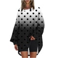 thumbnail image 2 of CLOISE Sweatshirt Women Polka Dots Oversized Sweatshirts Crew Neck Long Sleeve Hoodies Shirts Black Drop Shoulder Tops Fall Tunic Y2k Outfits XL, 2 of 5