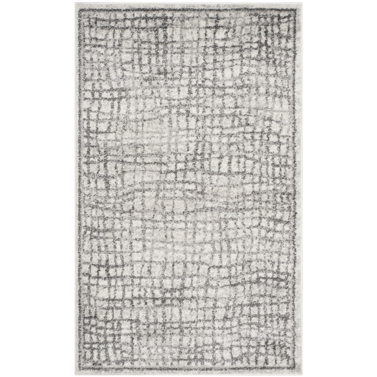 SAFAVIEH Adirondack Vasil Geometric Area Rug, Silver/Ivory, 4' x 6'