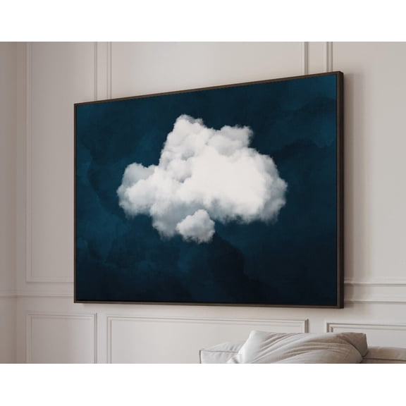 Blue Cloud Print Wall Art - Abstract Art - Minimalist Wall Art - Gift Horizontal Wall Art - Large Wall Art Wall Art, Modern Wall Decor, 8x12 UNFRAMED