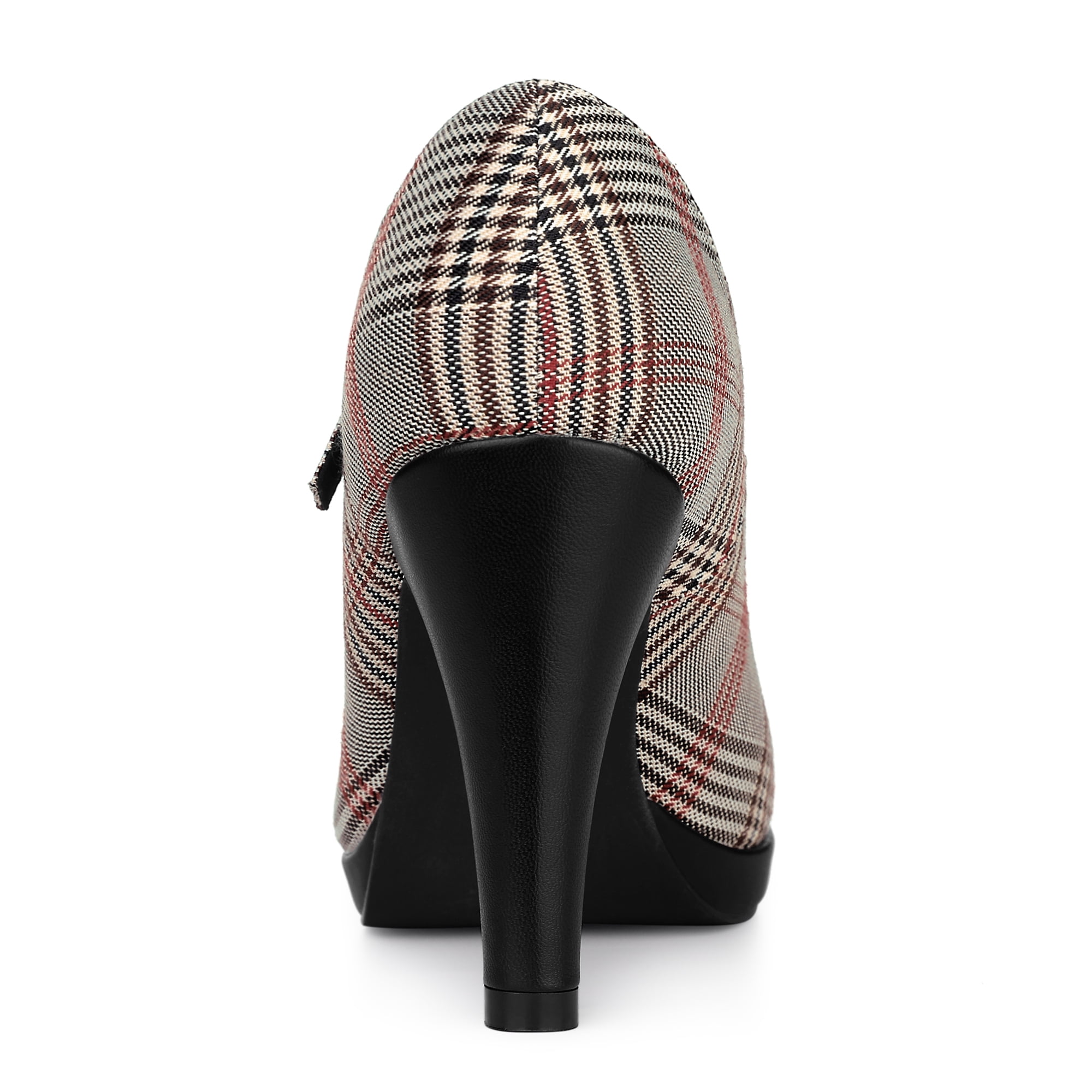 Unique Bargains Women's Houndstooth Platform Stiletto Heels Pumps