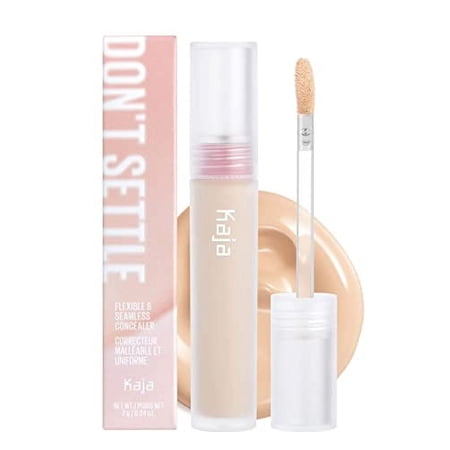 Kaja Liquid Concealer - Don't Settle | with Aqua Ceramide, Coachella Makeup, Hydrating, Buildable, Lightweight, Seamless Coverage, 02 Banana Milk, 0.21 Oz