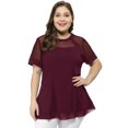 thumbnail image 1 of BluTop De Encaje Con Cuello Redondo TalGrande PaMujer Agnes Orinda Rojo 3X, 1 of 7