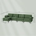 thumbnail image 4 of YYAo Loveseat Sofa Couches, Comfy Couch Soft Love Seats Sofa,Extra Large L-shaped Sectional Sofa with Reversible Chaise and 2 USB Ports for 4-5 People-Army Green, 4 of 8