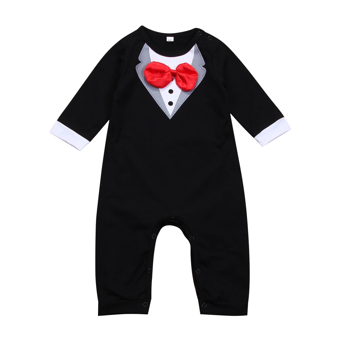 Infant Baby Boy Shirt Romper One Piece Bowtie Button Down Jumpsuit Newborn Cloth 