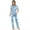 Blue Tie Dye, variant on Ladybug Heart Print Pajama Set for Women Notch Collar Soft Loungewear With Elastic Waist Long Pants Women Nightwear Set, Size M