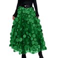 thumbnail image 4 of Vintage A Line Skirt Half Length Skirt Women's 3D Polka Dotted Yarn Skirt High Waist GN1 L, 4 of 4