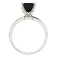 thumbnail image 4 of 2 ctw Solitaire Anniversary Ring for Women | Princess Cut Natural Onyx | Hyperallergenic Solid 18K White Gold, 4 of 5