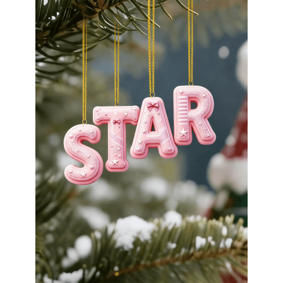 Pink 26 Letter Ornaments, Name Pendant,Free Combination Ornament,2D Plane Acrylic Pendant, Backpack Car Hanging Ornament, Cute Letter Decoration for Bags, Cars, Home Decor, Holiday Gift