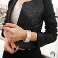 thumbnail image 4 of SmartBy 3-Row Faux Pearl Bracelet Women Retro Wrist Bracelet Ladies Rhinestone Stretch Bracelet with Elastic Chain Jewelry for Parties Weddings Daily Wear, 4 of 7