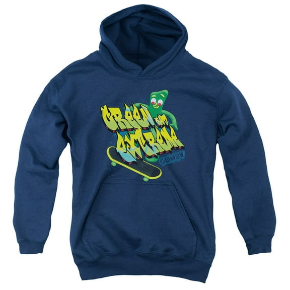 Gumby Green And Extreme Youth Pullover Hoodie Sweatshirt Navy