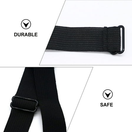 Stri 6Pcs Elastic Band Adjustable Knit Strap Fixed Headband for Wig Caps (Black)