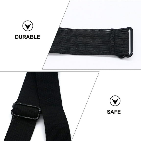 Stri 6Pcs Elastic Band Adjustable Knit Strap Fixed Headband for Wig Caps (Black)