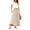 Khaki, variant on Boho Ruffle Hem Maxi Skirt for Women - High Waisted Elastic Waist Long Skirt with Pockets, Flowy Casual Beach Summer Skirt Army Green L