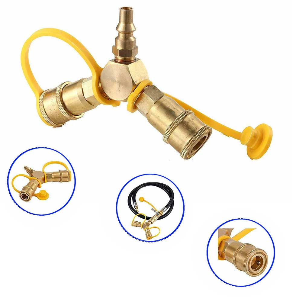 Grill Parts Zone Y Splitter One Quarter Quick Connect for RV Camping Propane Hose