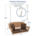 thumbnail image 4 of Jeco Balançoire de Porche Suspendue en Osier de Résine Miel avec Coussin, Brun, 4 of 9