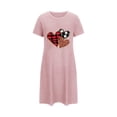 thumbnail image 2 of Sakmal Short Sleeve Moo Moos for Women Nightgowns Soft Love Valentines Plus Size Loungewear Heart Print Short Womens Nightgown 4X, 2 of 5