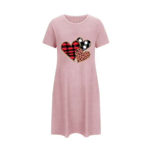 RXMEKW Chemise de Nuit à Manches Courtes Surdimensionnée pour Femmes avec Imprimé Poitrine en Polyester Spandex