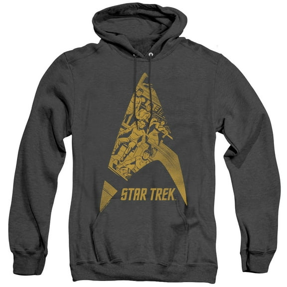 Star Trek Delta Crew Adult Heather Hoodie Sweatshirt Black