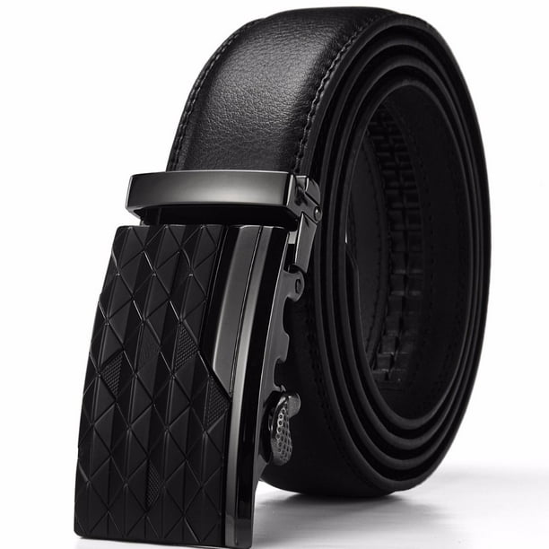 xhtang - Men's Solid Leather Ratchet Belts With Automatic Buckle ...