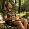 thumbnail image 4 of Outdoor Portable Coffee Tea Cup Vintage Plastic Water Cup with Hanging Handle for Camping Picnic Travel Home Office Lightweight Drinkware,Yellow, 4 of 6