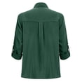 thumbnail image 5 of Outfmvch Button Down Shirts for Women Solid Color Business Button Down Shirt Polo Short Sleeve Shirts Linen Shirts for Women Linen Cotton Shirts Tops for Women Gauze Shirt Shirts for Women Green L, 5 of 8